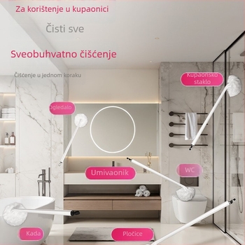 Baojia Jie Četka za WC s mekanim vlaknima i dugim držalom, plastična za kupaonicu