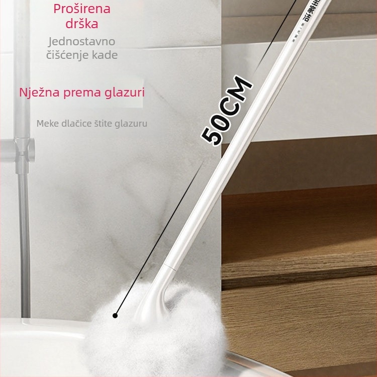Baojia Jie Četka za WC s mekanim vlaknima i dugim držalom, plastična za kupaonicu