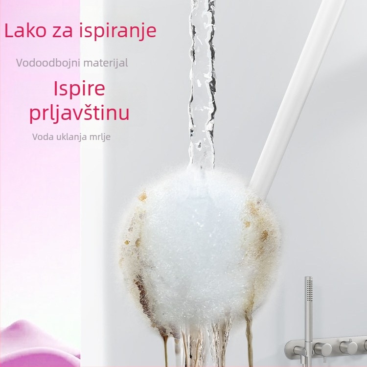 Baojia Jie Četka za WC s mekanim vlaknima i dugim držalom, plastična za kupaonicu