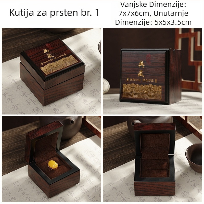 Drvena kutija za nakit od nefrita, prenosiva i otporna na prašinu, jednoslojna ambalaža za nakit