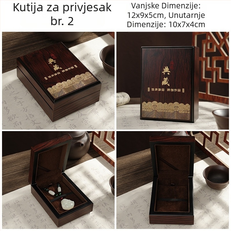 Drvena kutija za nakit od nefrita, prenosiva i otporna na prašinu, jednoslojna ambalaža za nakit