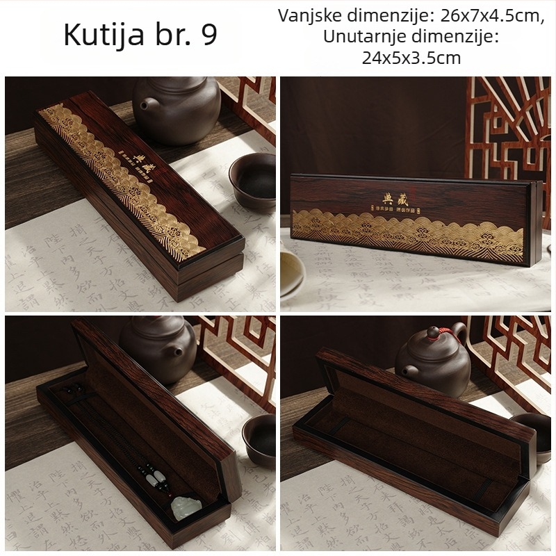 Drvena kutija za nakit od nefrita, prenosiva i otporna na prašinu, jednoslojna ambalaža za nakit