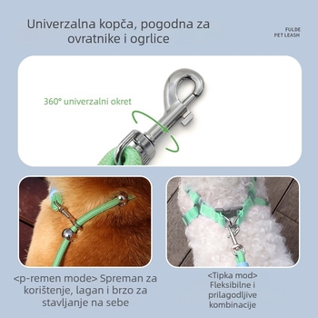FULED Pojas za dva pse za male i srednje pasmine — dvostruka glava, užet za šetnju za dva pse, materijali: gumena pjena, poliester, hardver od cinkovog legura
