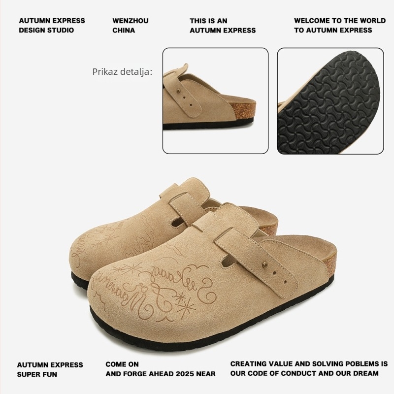 Muške mule tenisice — gornji dio od prave nubuk kože, EVA potplat, slip-on, ležerni stil, ljeto 2025