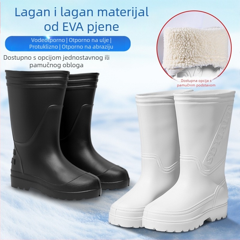 Cipele za kišu EVA s fleece unutrašnjom, do koljena, vodootporne i protuklizne (unisex; korejskog stila; EVA)