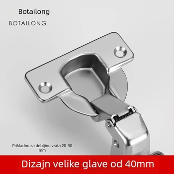 Delgu hidraulični šarki za vrata ormara, 40-Cup, za namještaj i garderobu, model 461, hladno valjani čelik, nikl premaz