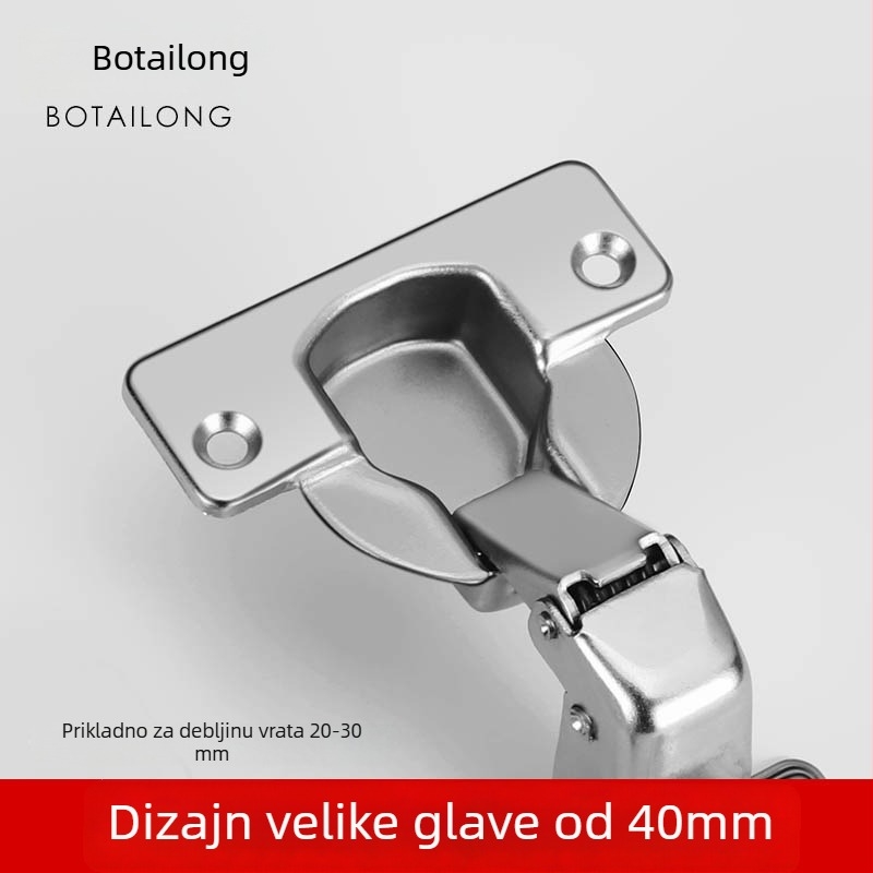 Delgu hidraulični šarki za vrata ormara, 40-Cup, za namještaj i garderobu, model 461, hladno valjani čelik, nikl premaz