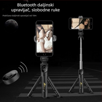 XT09 Selfie štapić s trostranim držačem za mobitel, nehrđajući čelik, Bluetooth, daljinski upravljač uključen, univerzalna kompatibilnost, horizontalno i vertikalno pozicioniranje