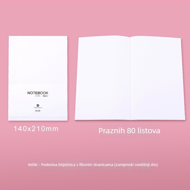 Beležnica s imitacijskom kožom, žično povez, papir od drvene pulpe, 100 g/m², 100–200 stranica, mrežaste stranice