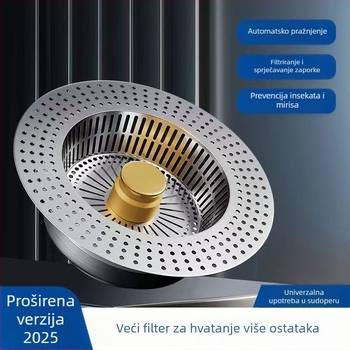 Pop-up filter za sudoperu – protiv začepljenja i mirisa, poliester, moderni stil