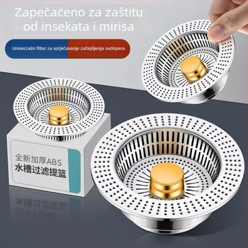 Pop-up filter za sudoperu – protiv začepljenja i mirisa, poliester, moderni stil
