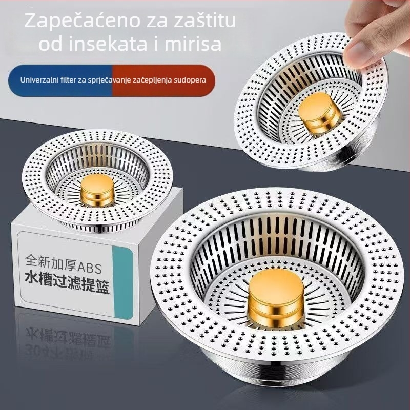 Pop-up filter za sudoperu – protiv začepljenja i mirisa, poliester, moderni stil