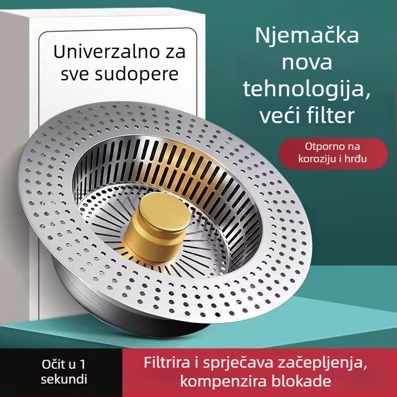 Pop-up filter za sudoperu – protiv začepljenja i mirisa, poliester, moderni stil