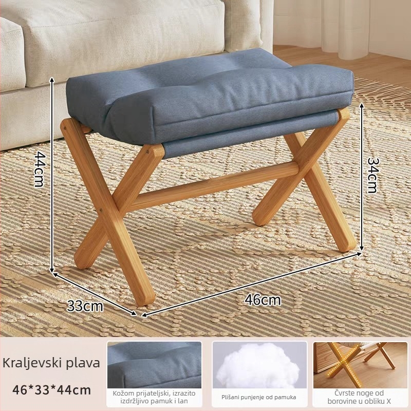 Moderno minimalistički platneni tabure za noge, s mekanim punjenjem od pamuka, prilagodljiv, višestruka namjena