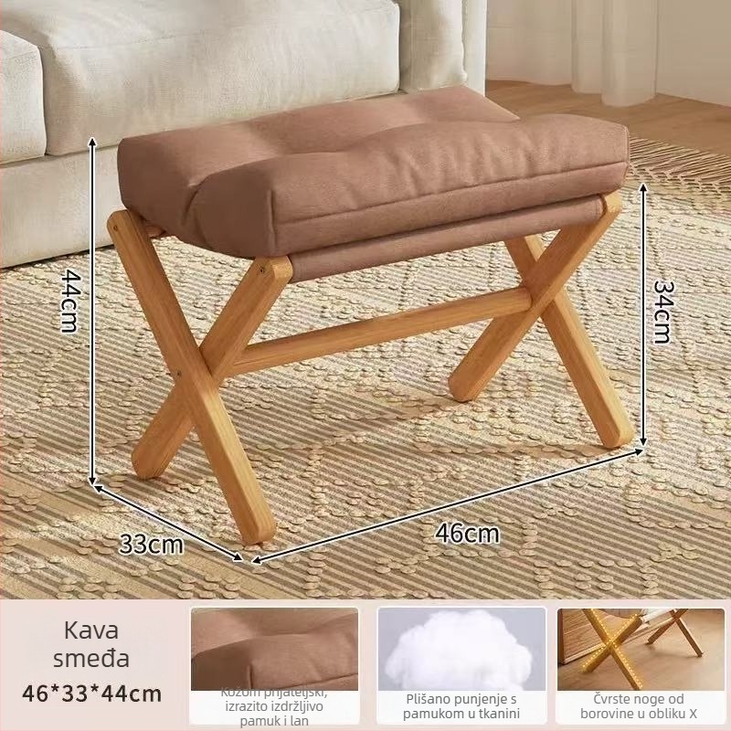 Moderno minimalistički platneni tabure za noge, s mekanim punjenjem od pamuka, prilagodljiv, višestruka namjena