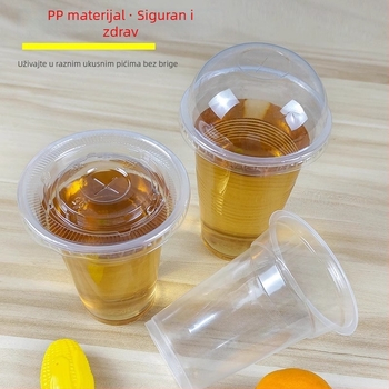 Jednokratna čaša za čaj s mlijekom i poklopcem, prozirna plastična čaša za napitke, 501–600 ml