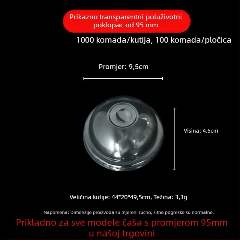 Jednokratna čaša za čaj s mlijekom i poklopcem, prozirna plastična čaša za napitke, 501–600 ml