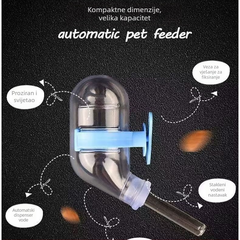 Za hrčka i druge male kućne ljubimce 60 ml vakuumska boca za vodu — bez curenja, automatski dispenzer vode