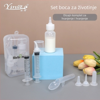 Plastični set za hranjenje mačaka i štenaca s štrcaljkom za lijekove, Yingte, 100 komada