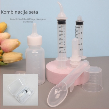Plastični set za hranjenje mačaka i štenaca s štrcaljkom za lijekove, Yingte, 100 komada