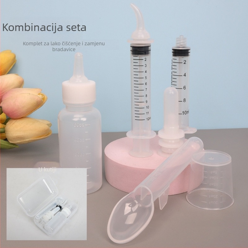 Plastični set za hranjenje mačaka i štenaca s štrcaljkom za lijekove, Yingte, 100 komada