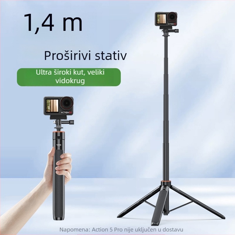 Brdrc prošireni selfie štap za DJI Action 5 Pro, Osmo 360 / Osmo 3/4 — aluminijska legura