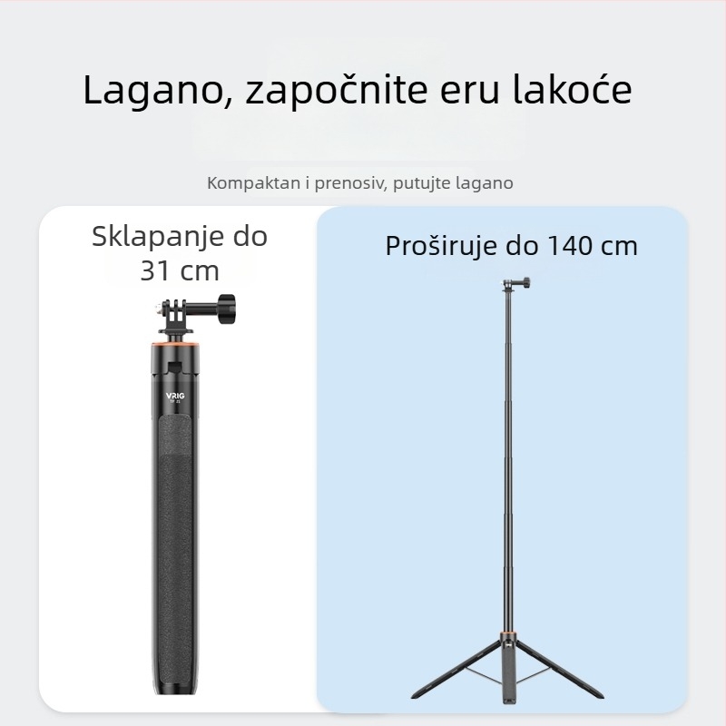 Brdrc prošireni selfie štap za DJI Action 5 Pro, Osmo 360 / Osmo 3/4 — aluminijska legura