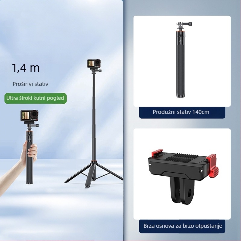 Brdrc prošireni selfie štap za DJI Action 5 Pro, Osmo 360 / Osmo 3/4 — aluminijska legura