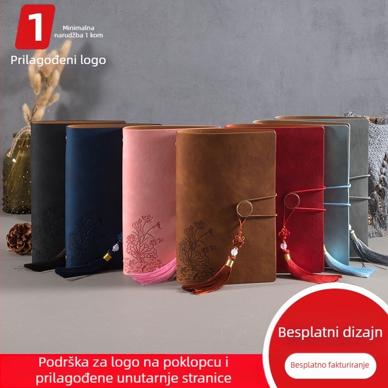 Baibo bilježnica – kožni omot od umjetne kože, vezanje s odvajanjem listova, šumski papir, veličina 17×10,5 cm, kreativni stil