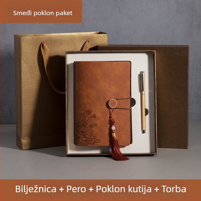 Baibo bilježnica – kožni omot od umjetne kože, vezanje s odvajanjem listova, šumski papir, veličina 17×10,5 cm, kreativni stil