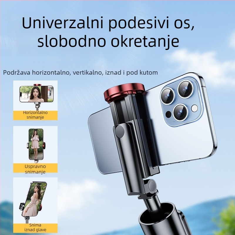 Selfie štap s integriranim podnim stalkom i rasvjetom za snimanje — Marka Crenov/Kerunle; Bluetooth; daljinsko upravljanje; prilagodba