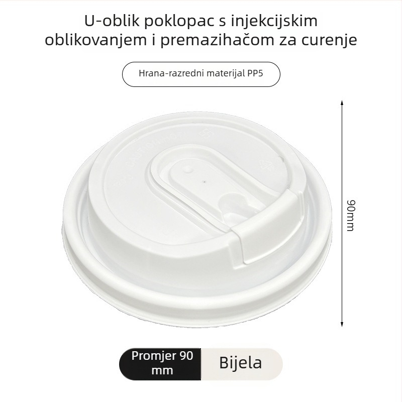 Jednokratna PP čaša za mliječni čaj s unutarnjom folijom, okruglog oblika, kapacitet 360–700 ml, moguć tiskanje logotipa