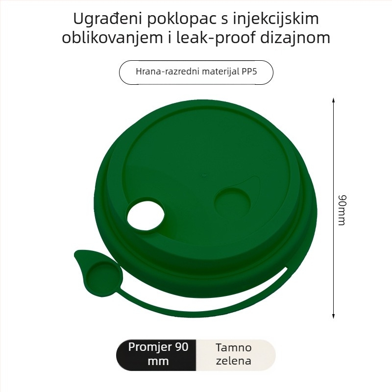 Jednokratna PP čaša za mliječni čaj s unutarnjom folijom, okruglog oblika, kapacitet 360–700 ml, moguć tiskanje logotipa