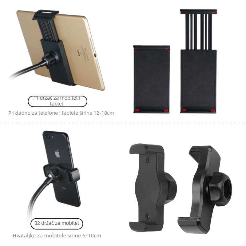 Stolni stalak za livestream s više telefona, anti-vibracijski, aluminijska legura, za opću upotrebu, vanjsku upotrebu, selfie i uživo