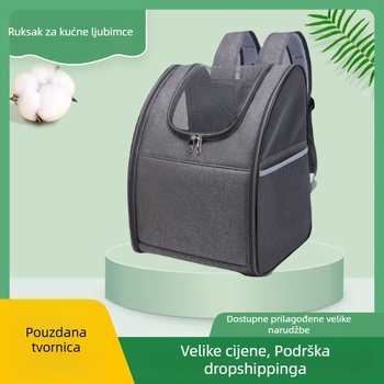 Dvostruki ruksak za kućne ljubimce za male pse i mačke – poliester, jednobojni uzorak, brand vshowbags