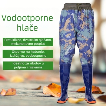 Kišne čizme iznad koljena s umjetnim PU gornjim dijelom i plastičnim potplatom, unisex, tekstilni ulošak