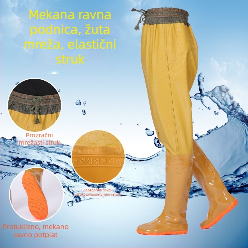 Kišne čizme iznad koljena s umjetnim PU gornjim dijelom i plastičnim potplatom, unisex, tekstilni ulošak