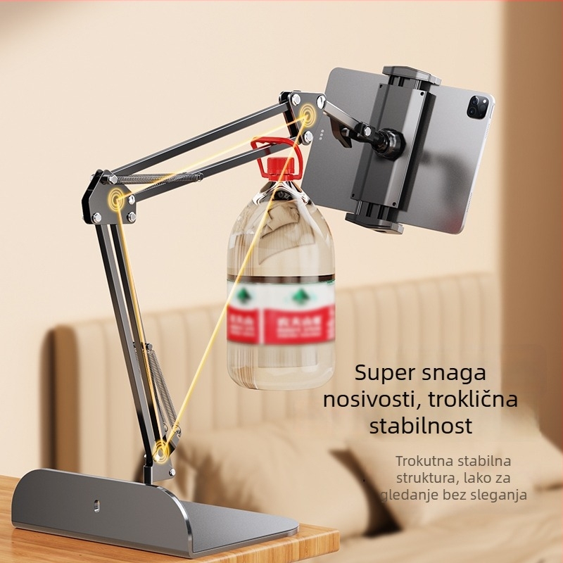Držač za telefon i tablet za krevet i stol — aluminijska legura, univerzalni dizajn, mogućnost prilagodbe