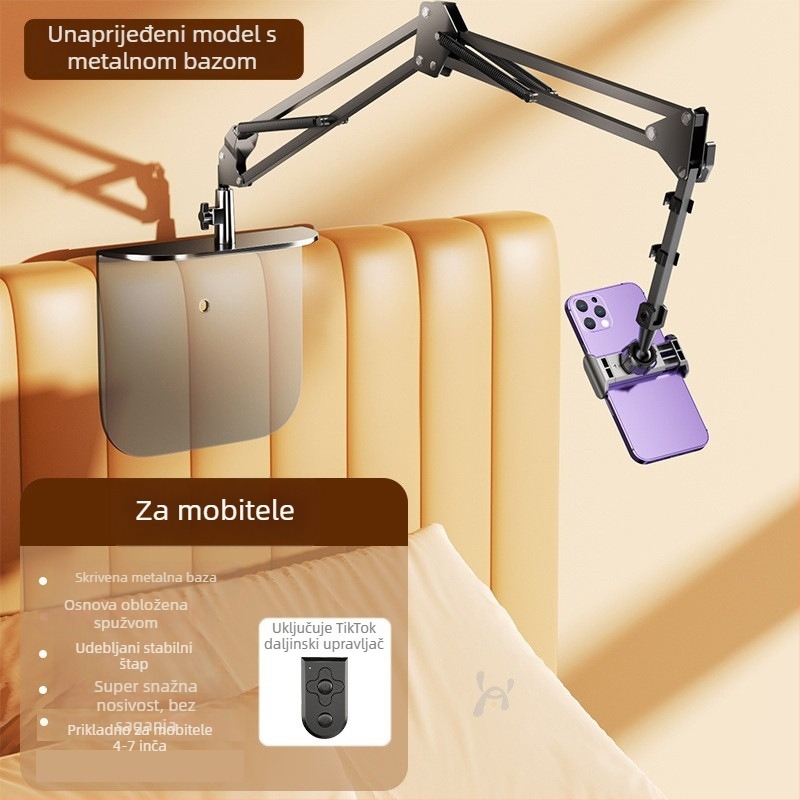 Držač za telefon i tablet za krevet i stol — aluminijska legura, univerzalni dizajn, mogućnost prilagodbe