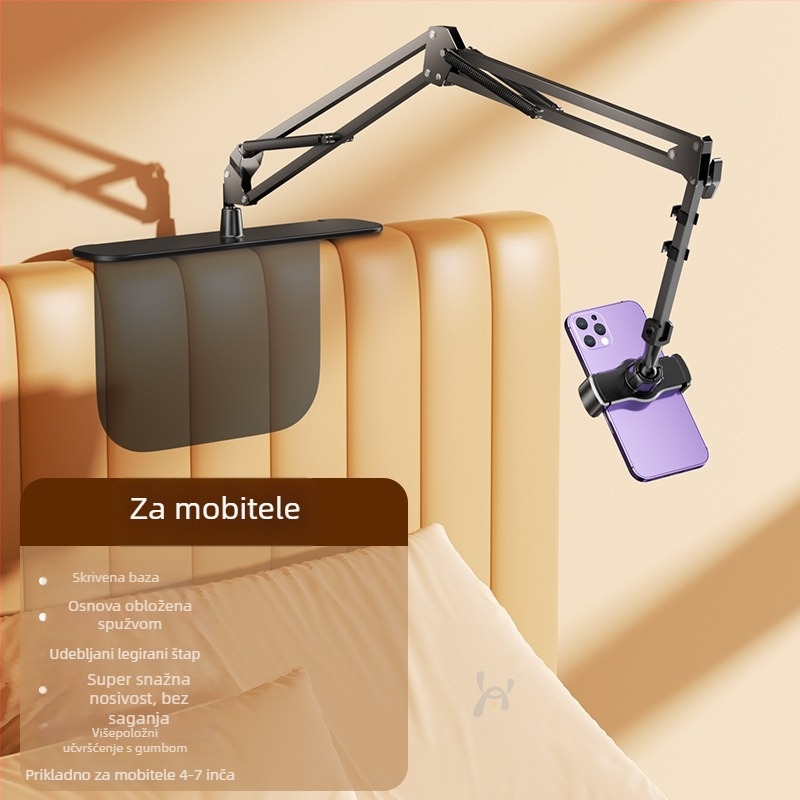 Držač za telefon i tablet za krevet i stol — aluminijska legura, univerzalni dizajn, mogućnost prilagodbe