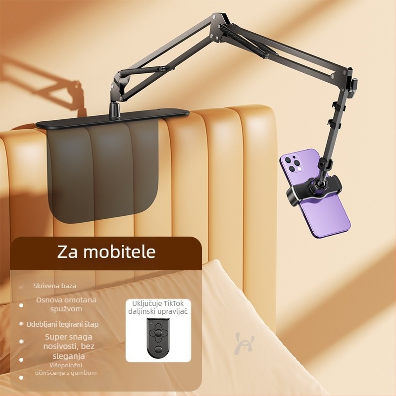Držač za telefon i tablet za krevet i stol — aluminijska legura, univerzalni dizajn, mogućnost prilagodbe