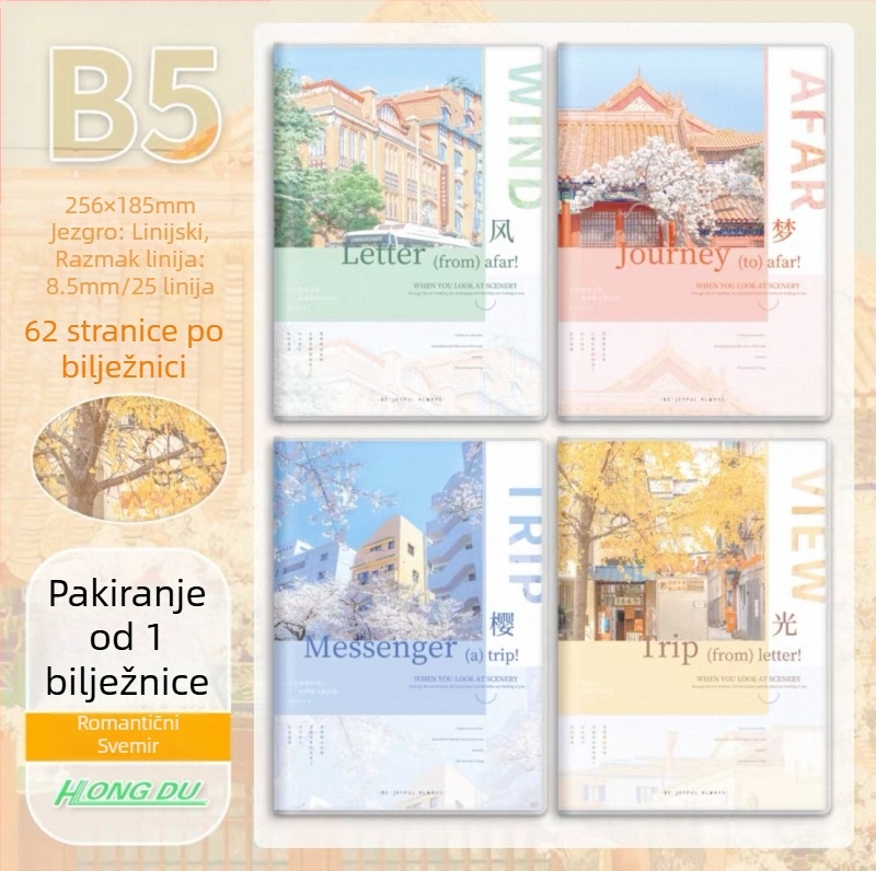 Bilježnica s gumom navlakom, bežično povezivanje, papir offset 120 g, 50–100 stranica, kreativni INs stil