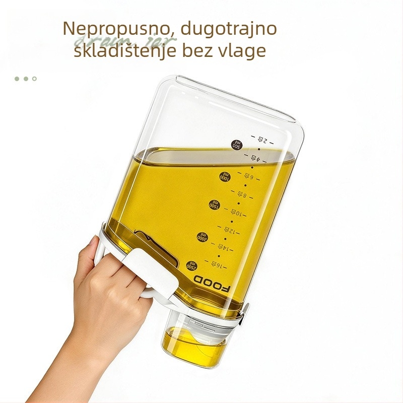 Zatvoren spremnik za zrna, plastični, 1–2 L, neobičan oblik, moderni minimalistički dizajn za čuvanje hrane