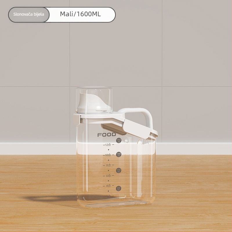 Zatvoren spremnik za zrna, plastični, 1–2 L, neobičan oblik, moderni minimalistički dizajn za čuvanje hrane