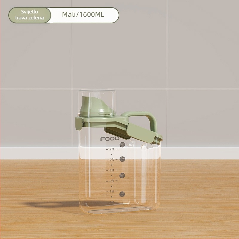 Zatvoren spremnik za zrna, plastični, 1–2 L, neobičan oblik, moderni minimalistički dizajn za čuvanje hrane