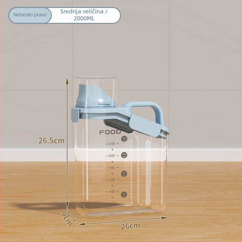 Zatvoren spremnik za zrna, plastični, 1–2 L, neobičan oblik, moderni minimalistički dizajn za čuvanje hrane