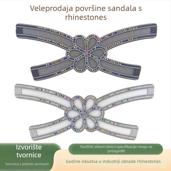 PU gornji dio obuće s Hotfix rhinestone ukrašavanjem; Pogodno za sandale, tenisice, papuče; Stil: Prilagođeno; Marka: Xinhui; Model: Hotfix rhinestone embellished upper