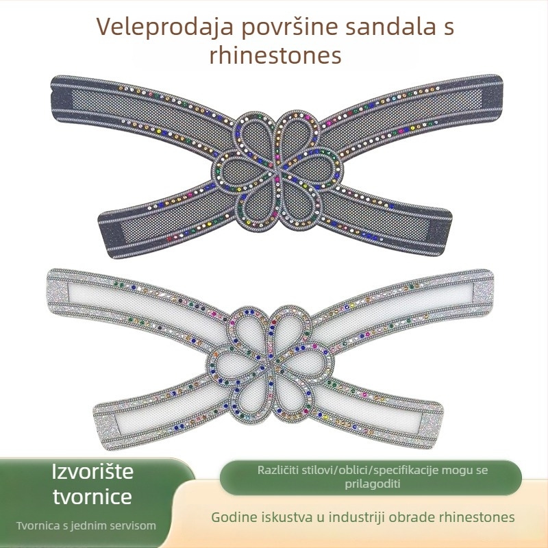 PU gornji dio obuće s Hotfix rhinestone ukrašavanjem; Pogodno za sandale, tenisice, papuče; Stil: Prilagođeno; Marka: Xinhui; Model: Hotfix rhinestone embellished upper