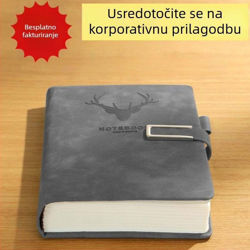 A5 bilježnica s imitacijskom kožom korica, francusko povez, Dowling papir 80 g, 200–300 stranica