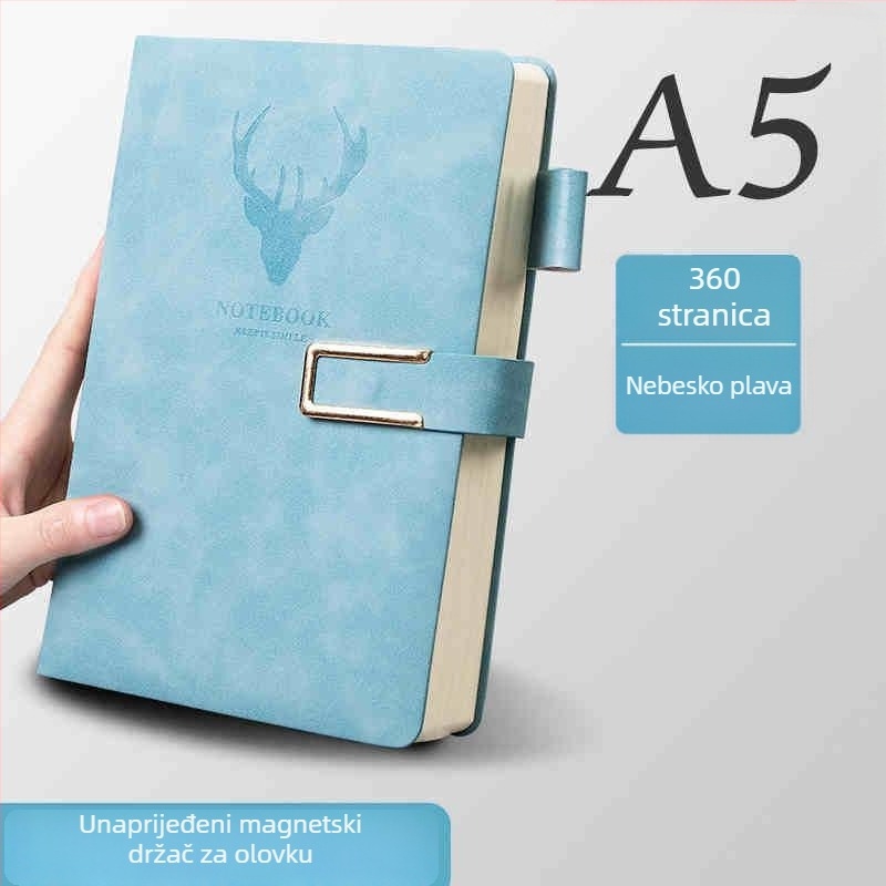 A5 bilježnica s imitacijskom kožom korica, francusko povez, Dowling papir 80 g, 200–300 stranica